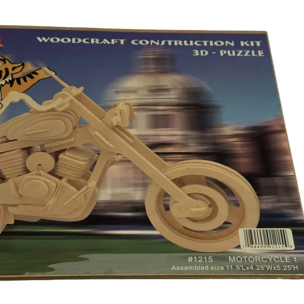 Motorcycle Wooden 3D Woodcraft Construction‎ Puzzle Kit 96 Pieces Motor Bike NEW